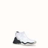 WOMEN'S FENDI Glossy white neoprene sneakers