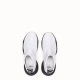 WOMEN'S FENDI Glossy white neoprene sneakers