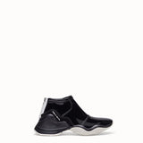 WOMEN'S FENDI Sneakers in glossy black neoprene