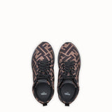 WOMEN'S FENDI SNEAKERS Brown nylon high-tops