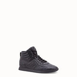 WOMEN'S FENDI SNEAKERS Black nappa leather high tops