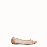 WOMEN'S FENDI BALLERINAS Colibrì in pink mesh and nude leather
