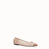 WOMEN'S FENDI BALLERINAS Colibrì in pink mesh and nude leather
