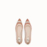 WOMEN'S FENDI BALLERINAS Colibrì in pink mesh and nude leather