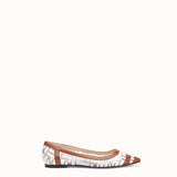 WOMEN'S FENDI BALLERINAS Flats in PU and white leather