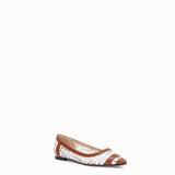 WOMEN'S FENDI BALLERINAS Flats in PU and white leather