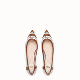 WOMEN'S FENDI BALLERINAS Flats in PU and white leather