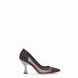 WOMEN'S FENDI Mesh and black leather pumps