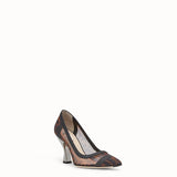 WOMEN'S FENDI Mesh and black leather pumps