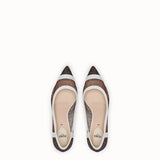 WOMEN'S FENDI Mesh and white leather pumps