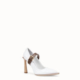 WOMEN'S FENDI PUMPS Mary Jane in glossy white neoprene