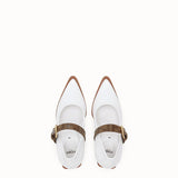WOMEN'S FENDI PUMPS Mary Jane in glossy white neoprene