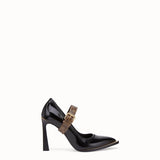 WOMEN'S FENDI PUMPS Mary Jane in glossy black neoprene