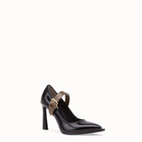 WOMEN'S FENDI PUMPS Mary Jane in glossy black neoprene