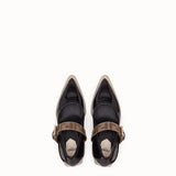 WOMEN'S FENDI PUMPS Mary Jane in glossy black neoprene