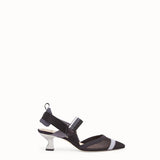 WOMEN'S FENDI SLINGBACKS Colibrì in black mesh