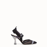 WOMEN'S FENDI SLINGBACKS Colibrì in black mesh