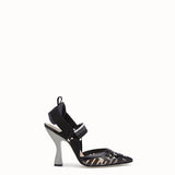 WOMEN'S FENDI Slingbacks in PU and black leather