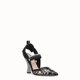 WOMEN'S FENDI Slingbacks in PU and black leather