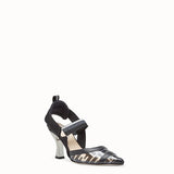 WOMEN'S FENDI SLINGBACKS Colibrì in PU and black leather