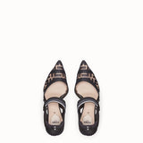 WOMEN'S FENDI SLINGBACKS Colibrì in PU and black leather