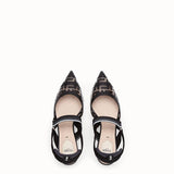 WOMEN'S FENDI SLINGBACKS Black leather and PU Colibrì