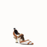 WOMEN'S FENDI SLINGBACKS Colibrì in PU and white leather