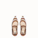 WOMEN'S FENDI SLINGBACKS Colibrì in PU and white leather