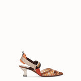 WOMEN'S FENDI SLINGBACKS Orange leather and PU Colibrì