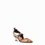 WOMEN'S FENDI SLINGBACKS Orange leather and PU Colibrì