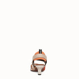 WOMEN'S FENDI SLINGBACKS Orange leather and PU Colibrì