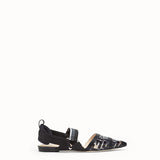 WOMEN'S FENDI SLINGBACKS Colibrì in PU and black leather