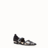 WOMEN'S FENDI SLINGBACKS Colibrì in PU and black leather