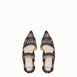 WOMEN'S FENDI SLINGBACKS Colibrì in PU and black leather