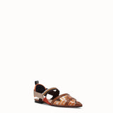 WOMEN'S FENDI SLINGBACKS Orange leather and PU Colibrì