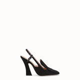 WOMEN'S FENDI Black nubuck slingbacks