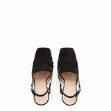 WOMEN'S FENDI Black nubuck slingbacks