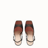 WOMEN'S FENDI Black nappa slingbacks