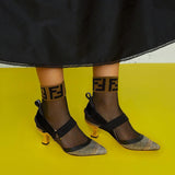 WOMEN'S FENDI SLINGBACKS Colibrì in beige mesh