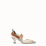 WOMEN'S FENDI SLINGBACKS Colibrì in beige mesh