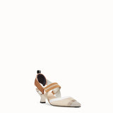WOMEN'S FENDI SLINGBACKS Colibrì in beige mesh