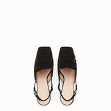 WOMEN'S FENDI Black nubuck slingbacks