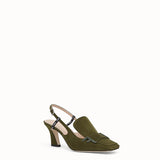 WOMEN'S FENDI Green nubuck slingbacks
