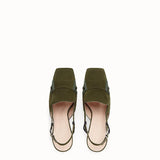 WOMEN'S FENDI Green nubuck slingbacks