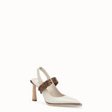WOMEN'S FENDI Slingbacks in glossy gray neoprene