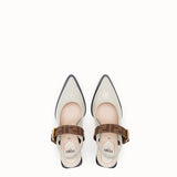 WOMEN'S FENDI Slingbacks in glossy gray neoprene