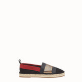 WOMEN'S FENDI ESPADRILLES Black canvas espadrilles
