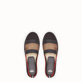 WOMEN'S FENDI ESPADRILLES Black canvas espadrilles
