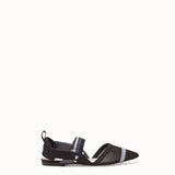 WOMEN'S FENDI SLINGBACKS Black mesh sabots