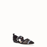 WOMEN'S FENDI SLINGBACKS Black mesh sabots